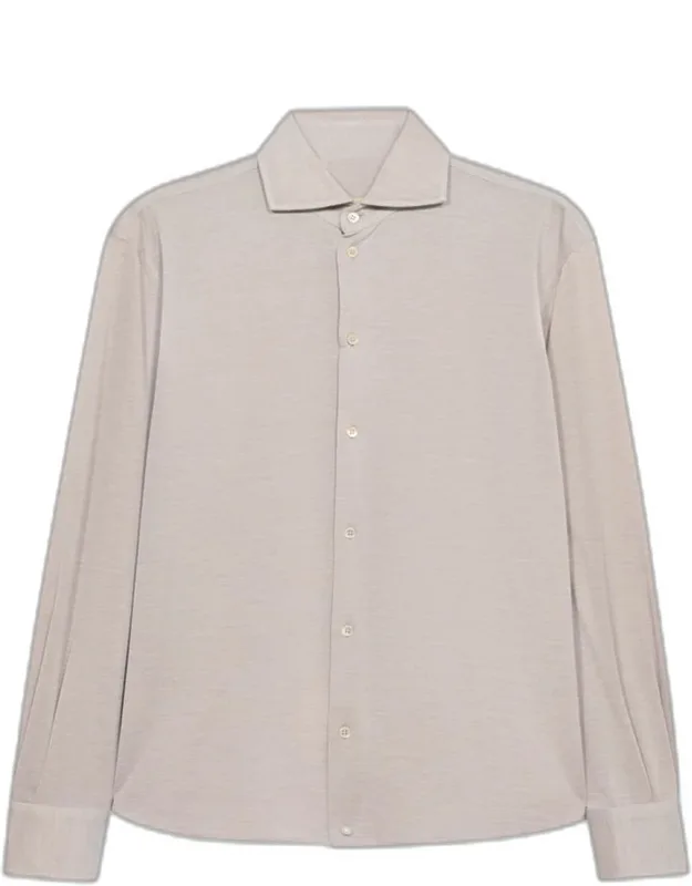 Silk And Cotton Pique Button-down Shirt