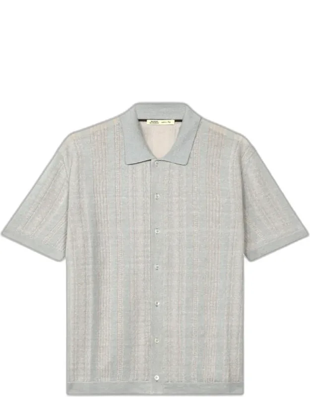 Linen And Cotton Stripe Knit Shirt