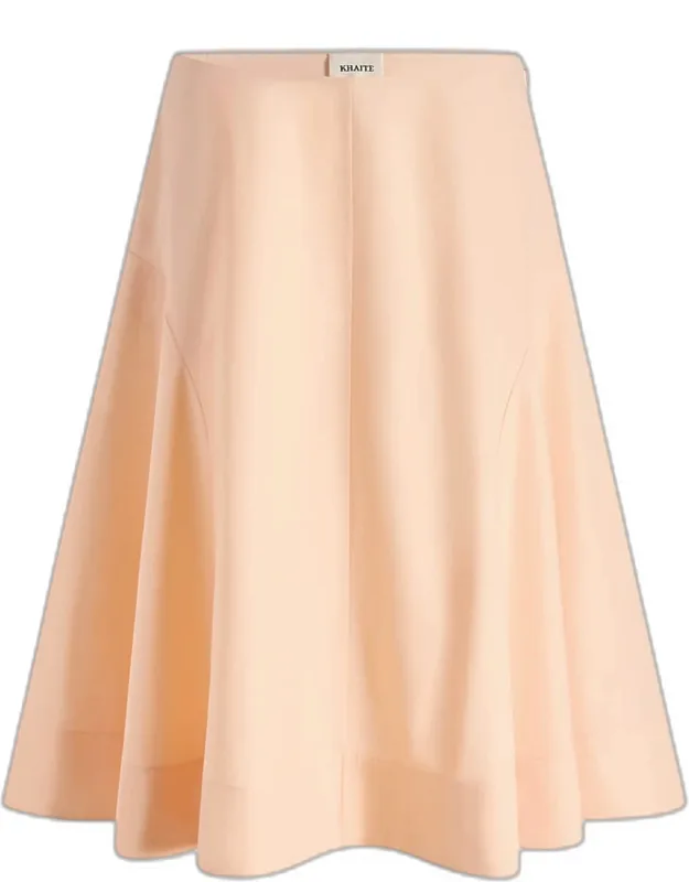 Paneled Cotton Midi Skirt