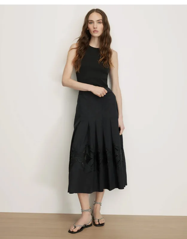 Embroidered Midi Skirt