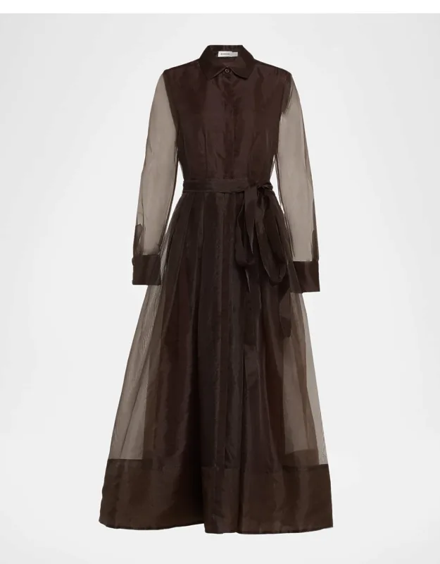 Montgomery Sheer Pleated Midi Shirtdress