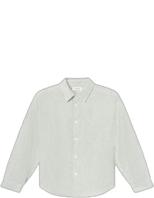 Striped Tencel-blend Button-down Shirt