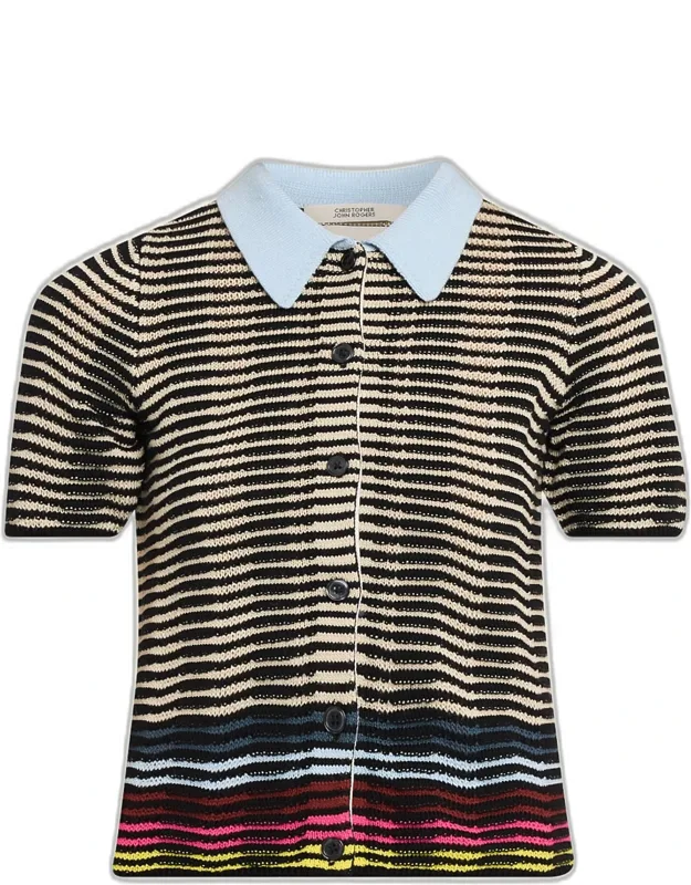 Wave Knit Polo Shirt