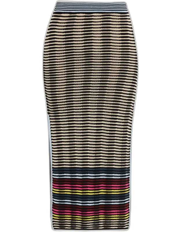 Wave Knit Midi Pencil Skirt