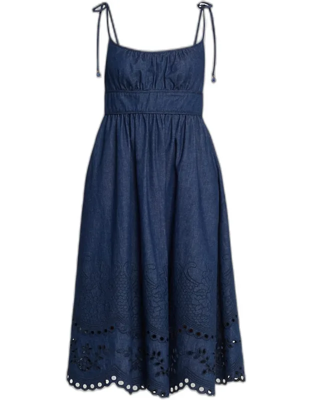 Mahon Broderie Denim Dress