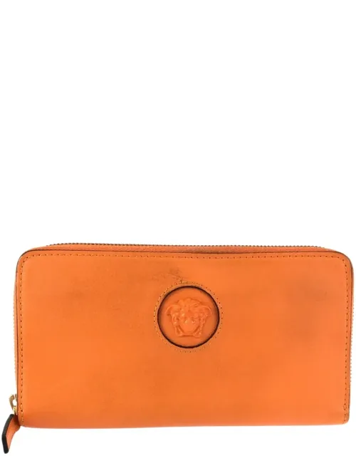 Medusa Leather Zip-around Wallet