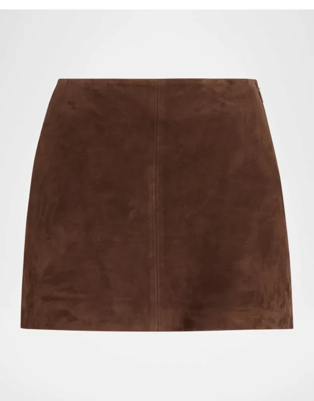 A-line Suede Mini Skirt