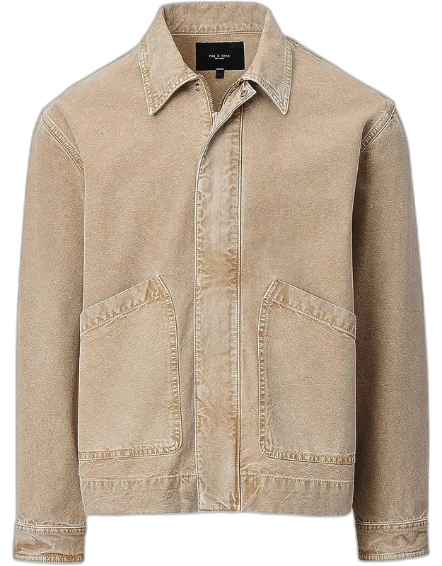 Faded Canvas Full-zip Shirt Jacket