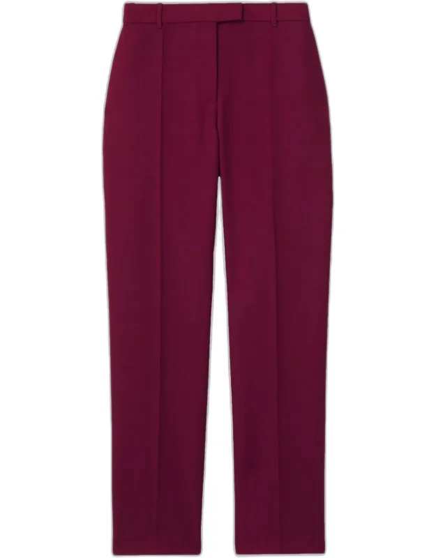 Wool Mohair Slim-leg Ankle Trousers