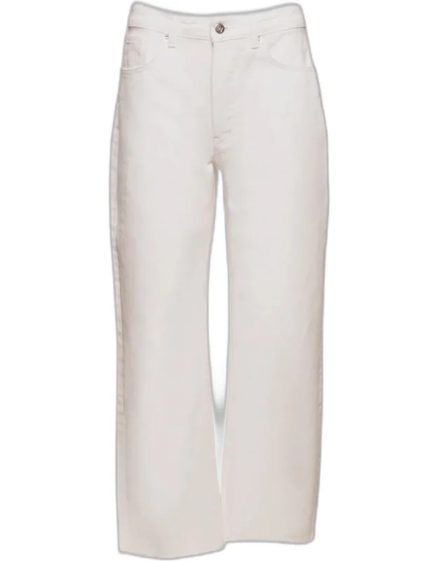 Cropped Frayed-hem Cotton Denim Jeans