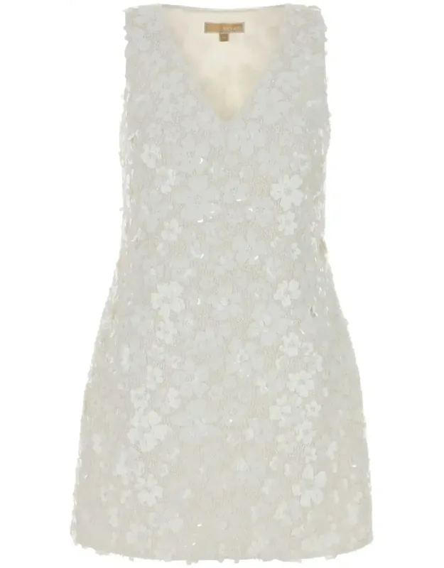 Embellished Stretch Polyester Mini Dress