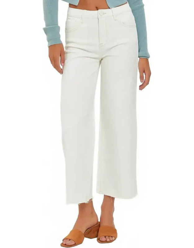 High Rise Tummy Control Crop Wide Leg Pants