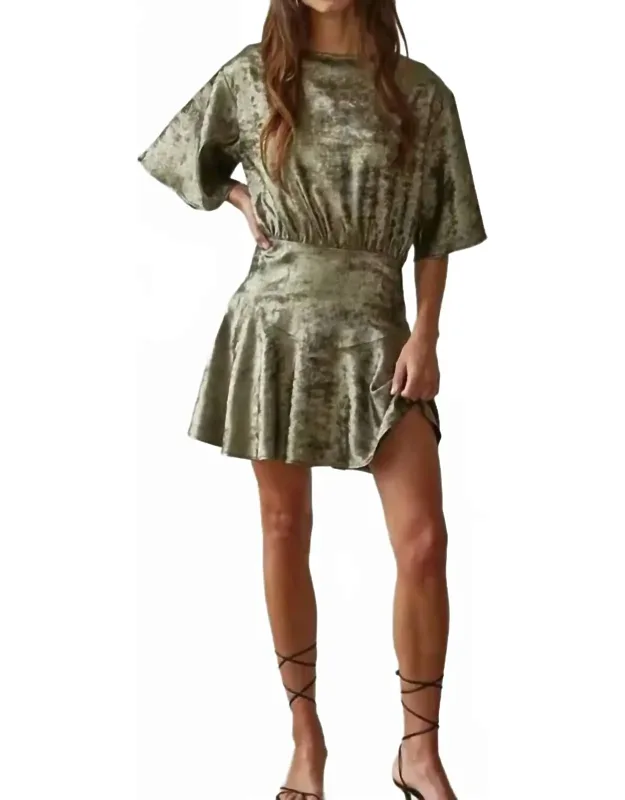 Woven Lurex Flare Mini Dress