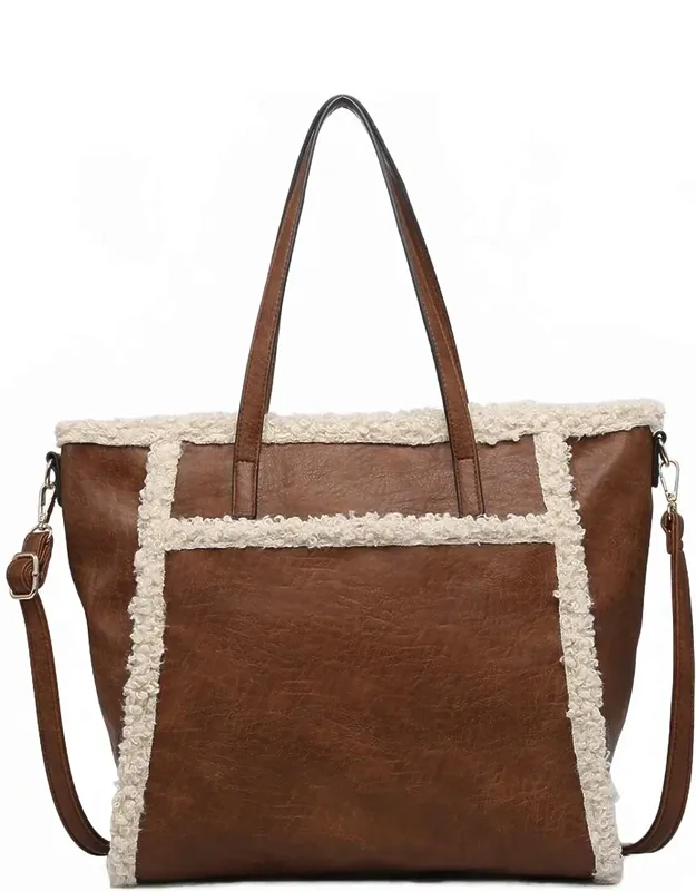 Lulu Sherpa Trim Tote Bag