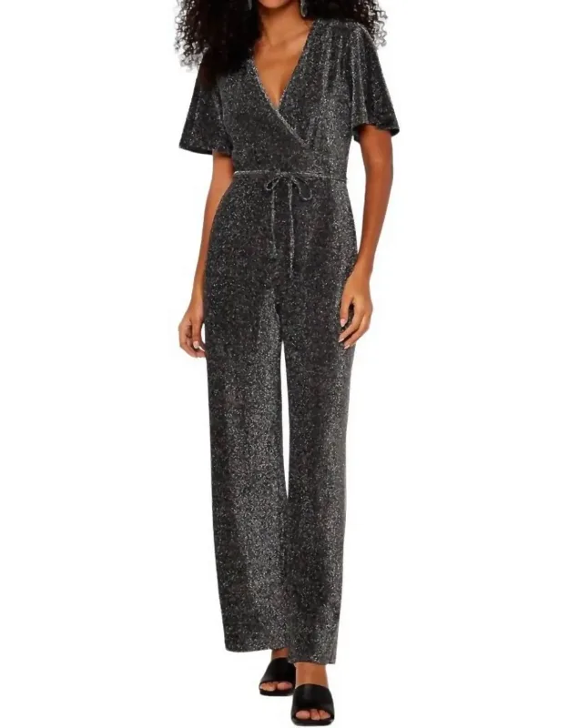 Sparkle Angel Sleeve Jumpsuit