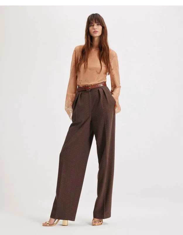 Kores Punto Herringbone High-waist Pants