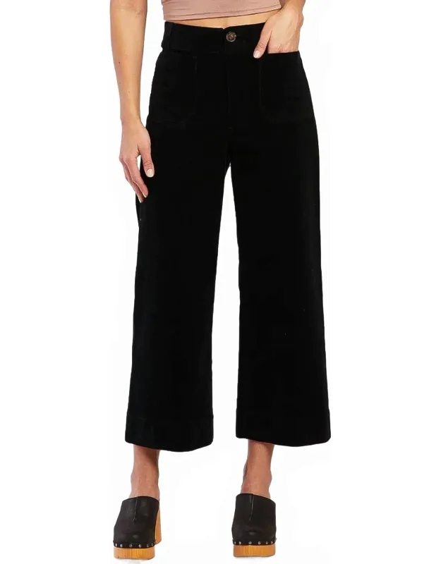 Cropped Wide Leg Cord Pants