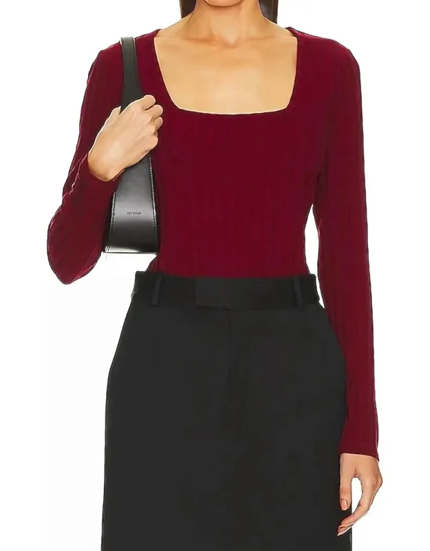 Square Neck Long Sleeve Top
