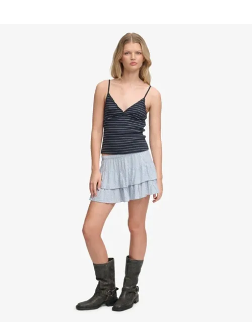 Printed Tiered Mini Skirt