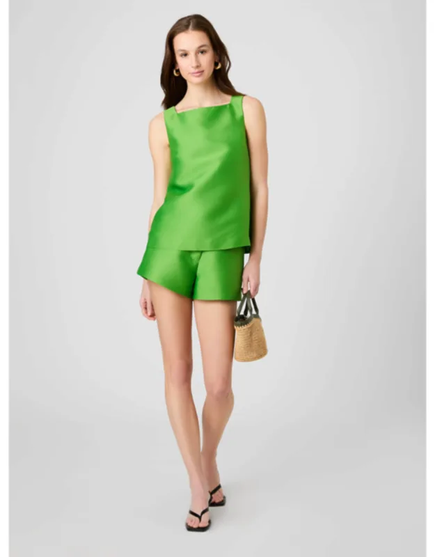 Structured Taffeta Relaxed Fit Shorts