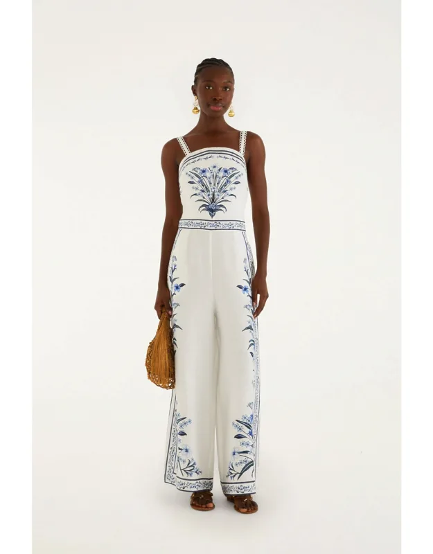 Off-white Flowers Arch Premium Linen Maxi Jumpsuit