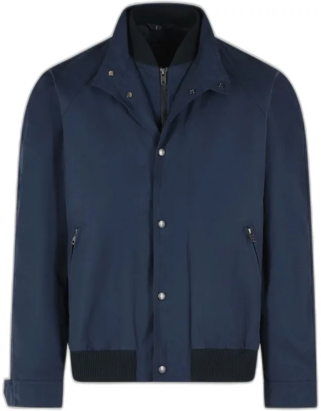 Cotton And Nylon Faille Bomber Jacket