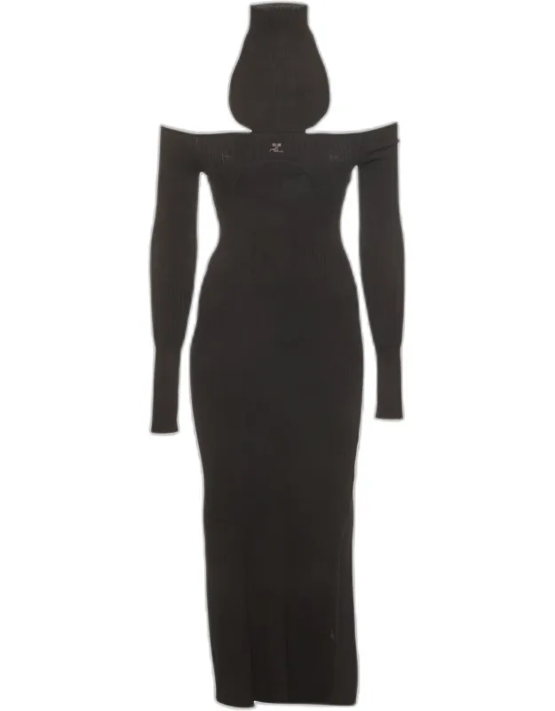 Rib Knit Slit Maxi Dress