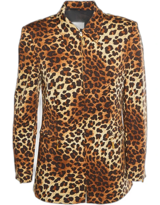 Leopard Print Wool Blend Blazer