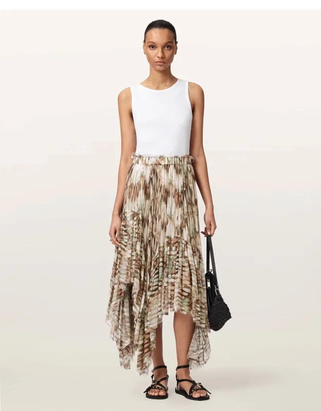 Asymmetric Tiered Midi Skirt