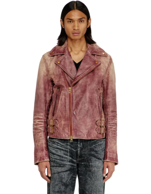 Biker Jacket In Treated Leather