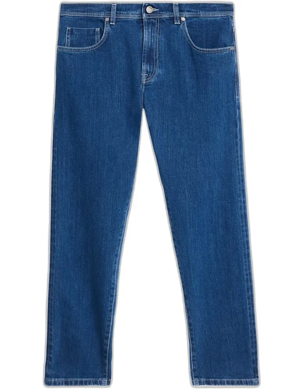 Dark-wash Denim Slim Straight-leg Jeans
