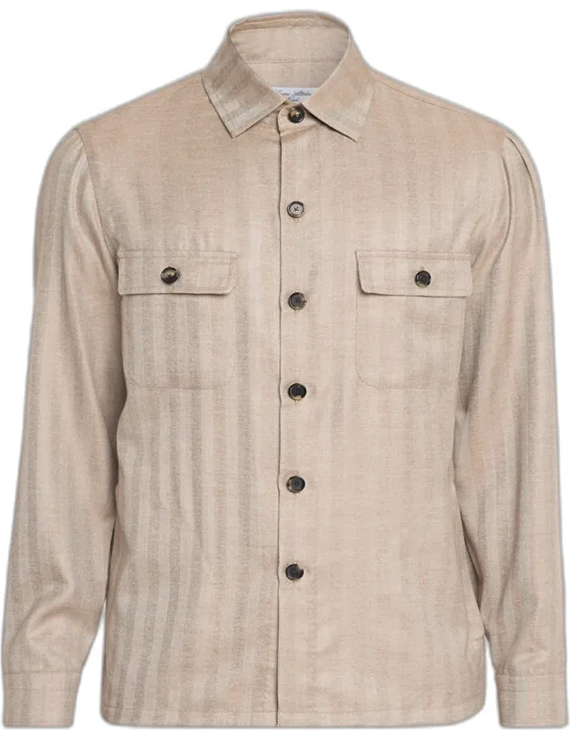 Cashmere And Silk Herringbone Field Jacket