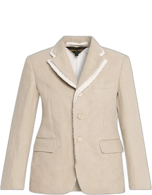 Linen-blend Crochet-trim Blazer