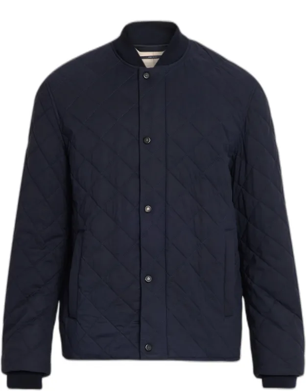 Cotton And Mulberry Silk Quilted Bomber Jacket