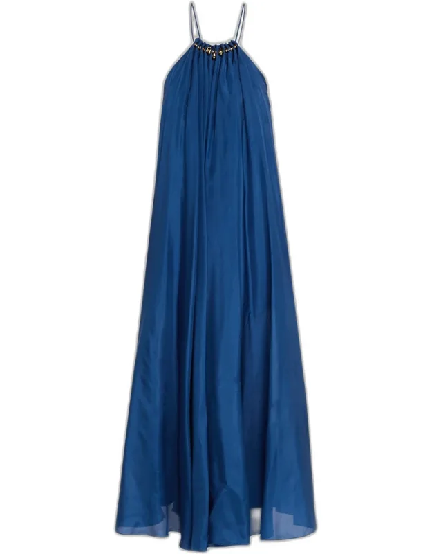 Gathered Bead Maxi Dress