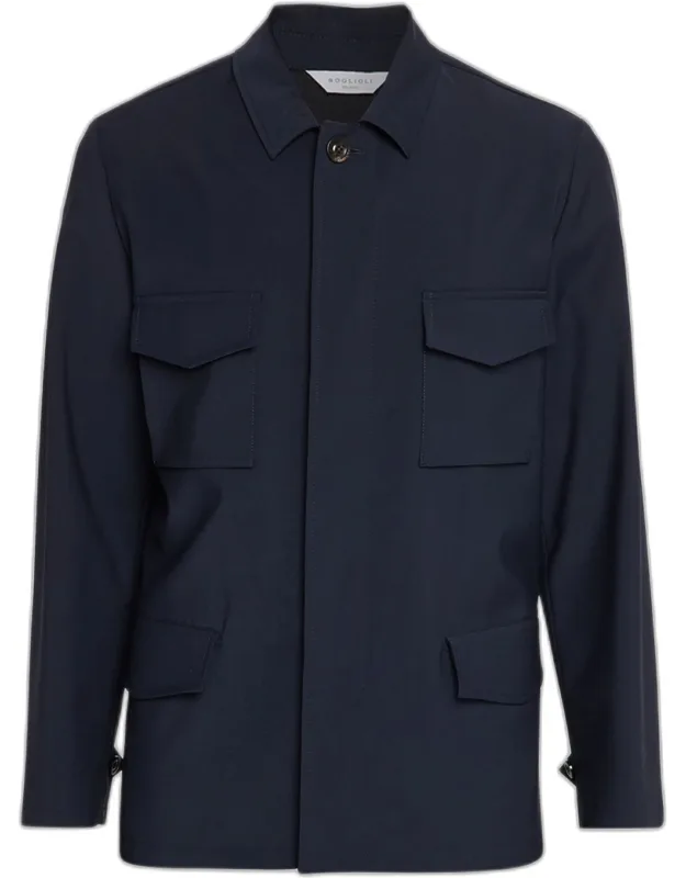 Wool Flap-pocket Field Jacket