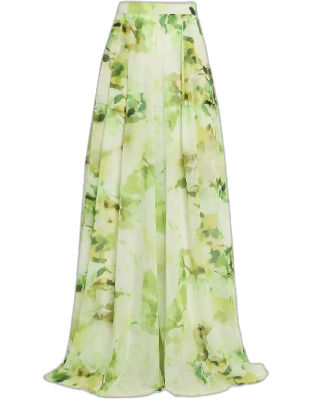 Floral-print Georgette Palazzo Pants