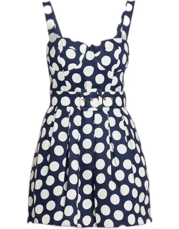 Belted Polka Dot Mini Dress