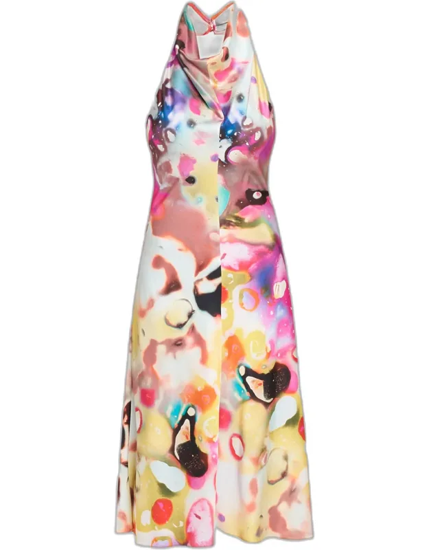 Moonshine Cowl Halter Midi Dress