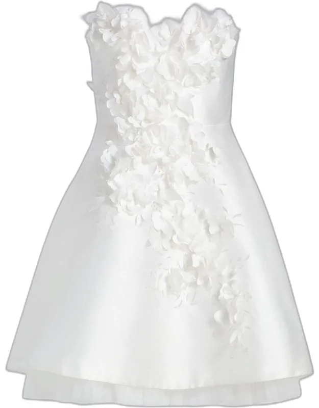Flower Applique A-line Mini Dress