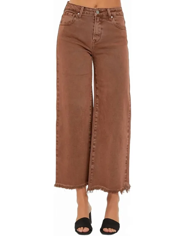 High Rise Crop Wide Leg Pants