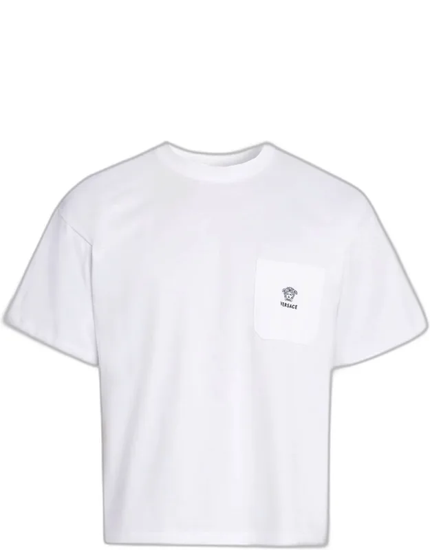 Embroidered Jersey Pocket Crewneck T-shirt