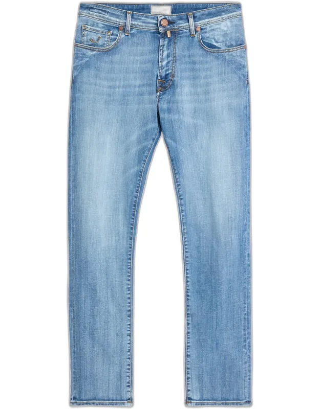 Slim Stretch Faded Light-wash Denim Jeans
