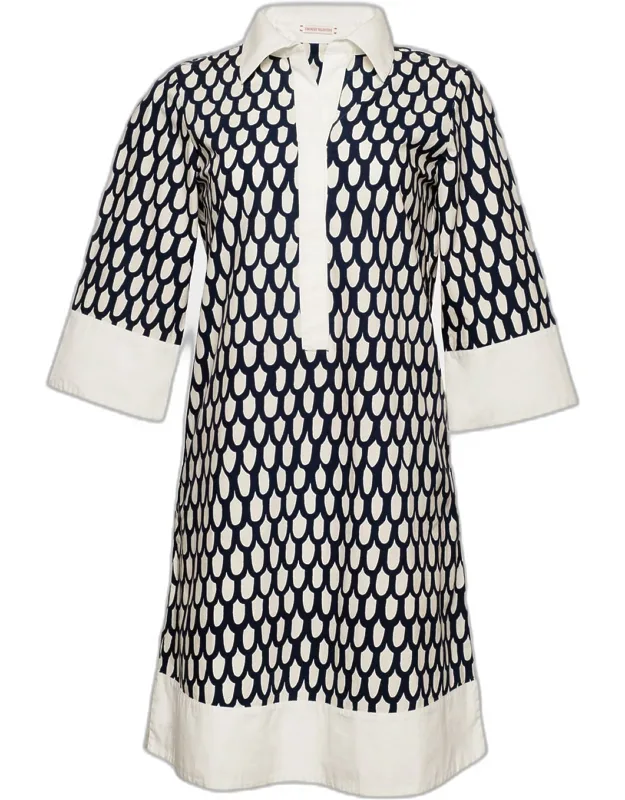 Loop-print Cotton Mini Dress