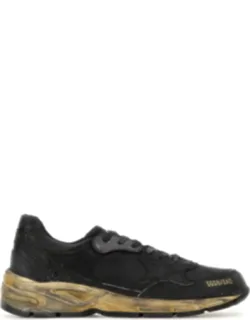 Charcoal Leather Running Dad Sneakers