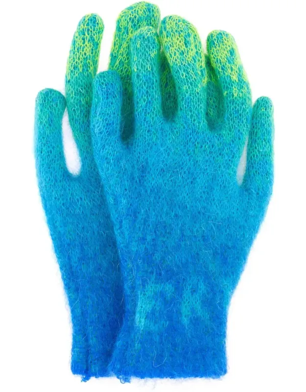 Multicolor Mohair Blend Gloves
