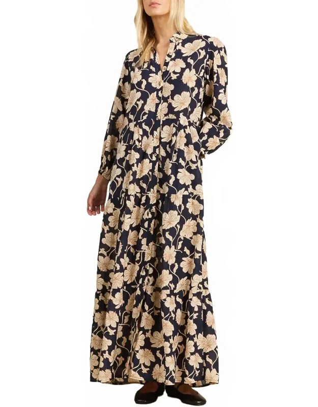 Martina Maxi Dress In Nocturne - Flattering & Comfortable