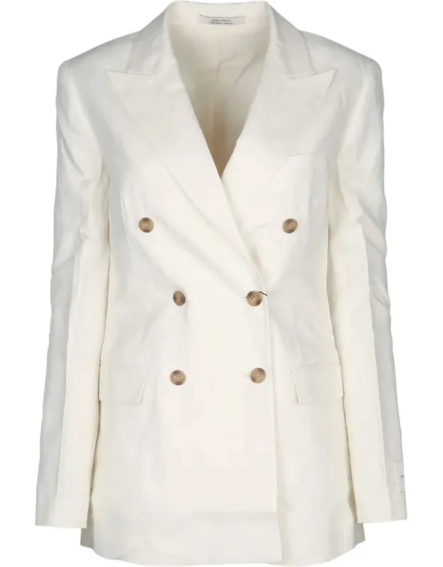 Relaxed Linen Double Breasted Blazer