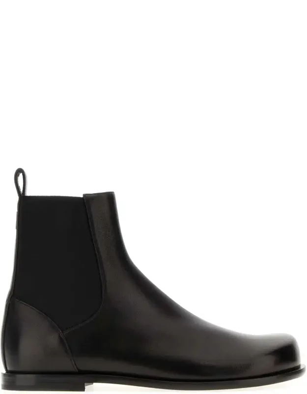 Nappa Leather Squared Ankle Boots