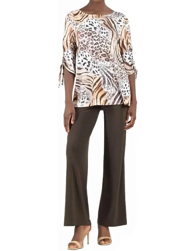 Butter Knit Pull Tie Cuff Tunic Top
